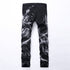 Mid Waisted Jeans Denim Pants Men's Jeans Elasticity Straight Pants